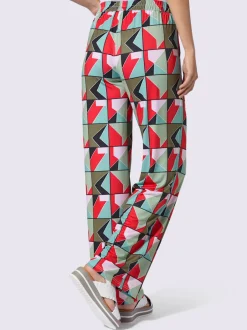Pantalon en jersey avec motif géométrique et poches latérales