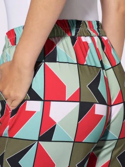 Pantalon en jersey avec motif géométrique et poches latérales