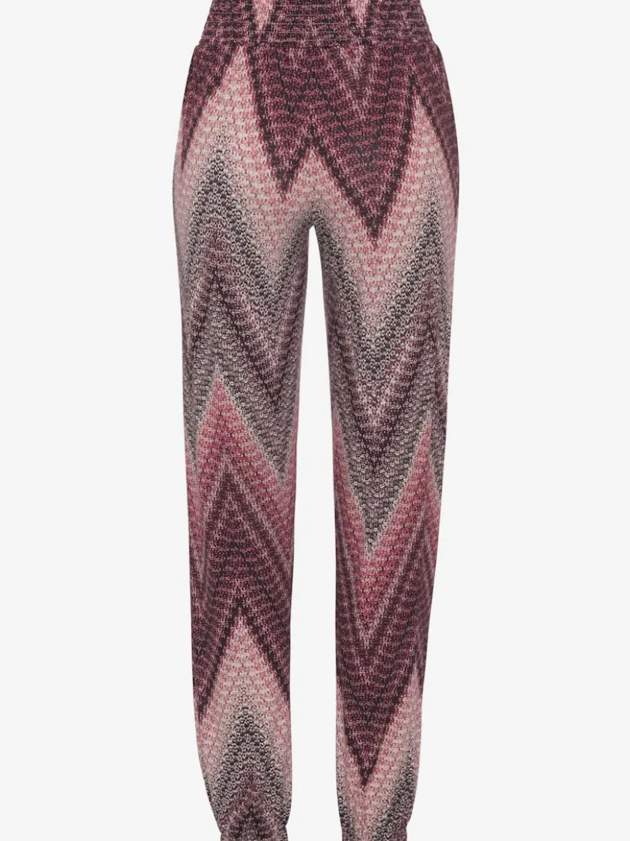 Pantalon en jersey avec poches fendues et ourlet élastiqué