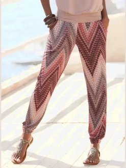 Pantalon en jersey avec poches fendues et ourlet élastiqué