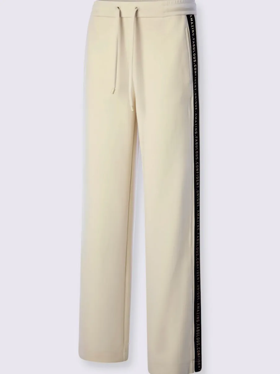 Pantalon en jersey avec rayures contrastées et poches latérales