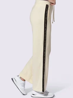 Pantalon en jersey avec rayures contrastées et poches latérales