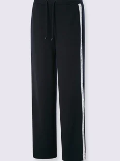 Pantalon en jersey avec rayures contrastées et poches latérales