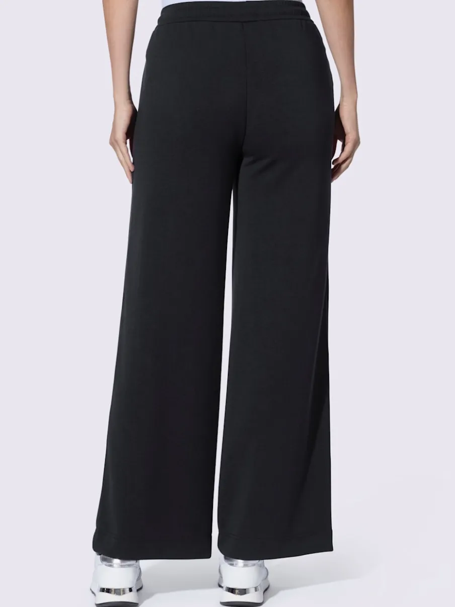 Pantalon en jersey avec rayures contrastées et poches latérales