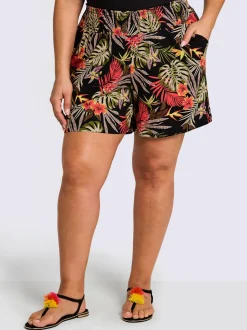 Pantalon en jersey ceinture smockée