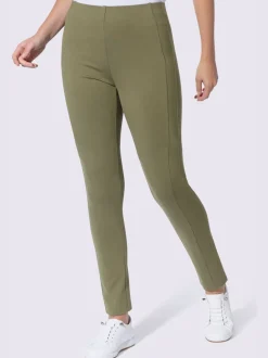Pantalon en jersey empiècement affinant le long des coutures latérales