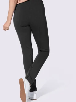 Pantalon en jersey empiècement affinant le long des coutures latérales