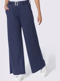 Pantalon en jersey fines rayures classiques