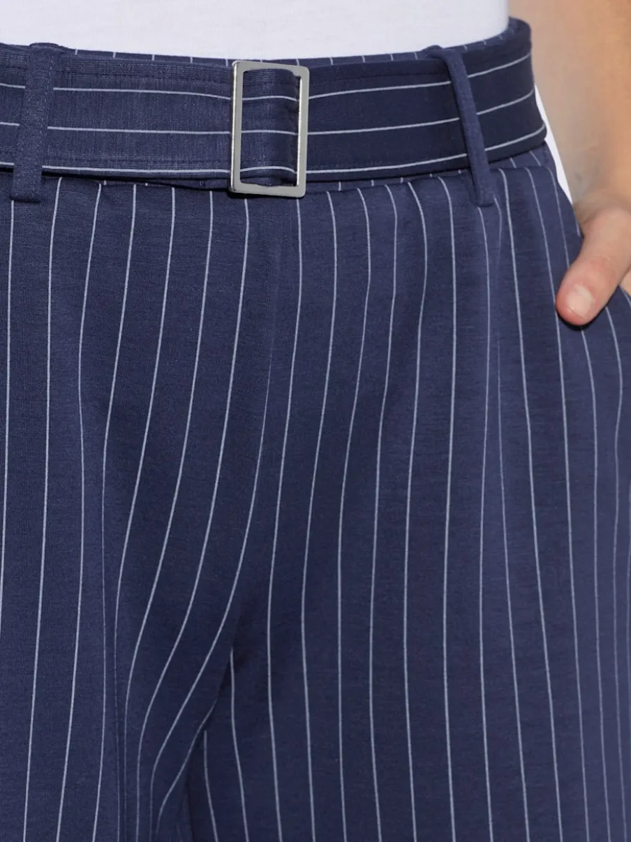 Pantalon en jersey fines rayures classiques