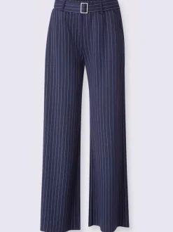 Pantalon en jersey fines rayures classiques