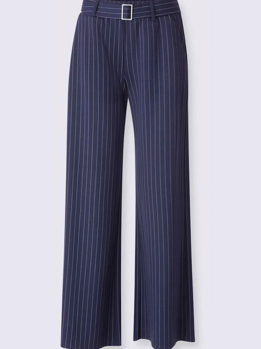 Pantalon en jersey fines rayures classiques