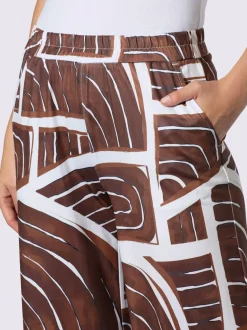 Pantalon en jersey à imprimé graphique avec ceinture élastique et poches