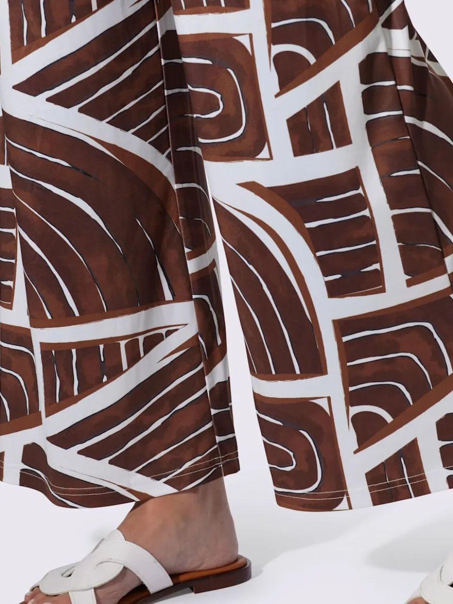 Pantalon en jersey à imprimé graphique avec ceinture élastique et poches