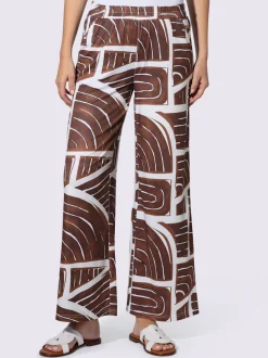 Pantalon en jersey à imprimé graphique avec ceinture élastique et poches