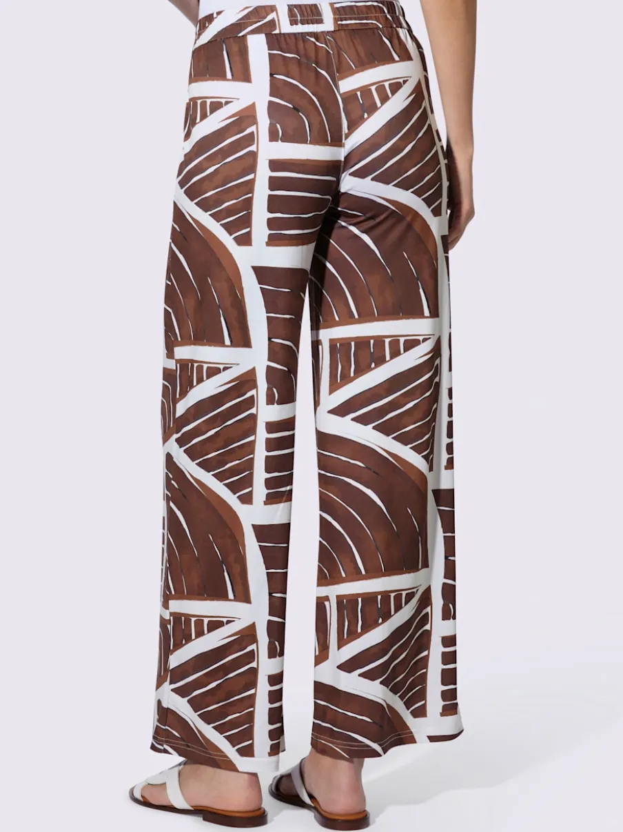 Pantalon en jersey à imprimé graphique avec ceinture élastique et poches