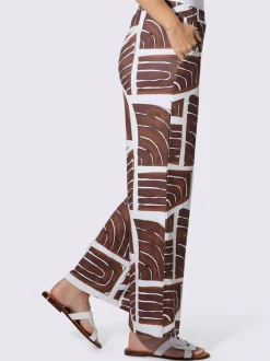 Pantalon en jersey à imprimé graphique avec ceinture élastique et poches