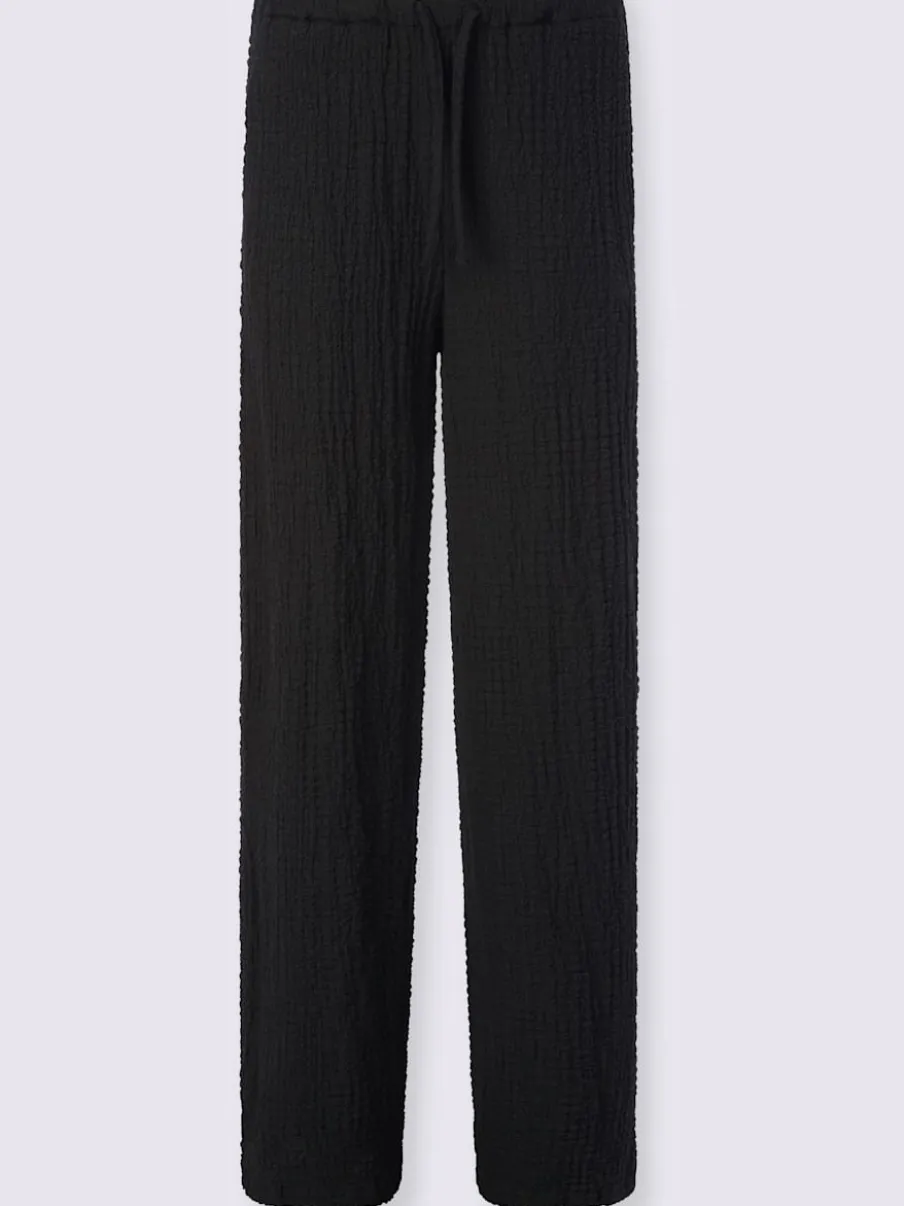 Pantalon en jersey à jambes droites avec ceinture élastique