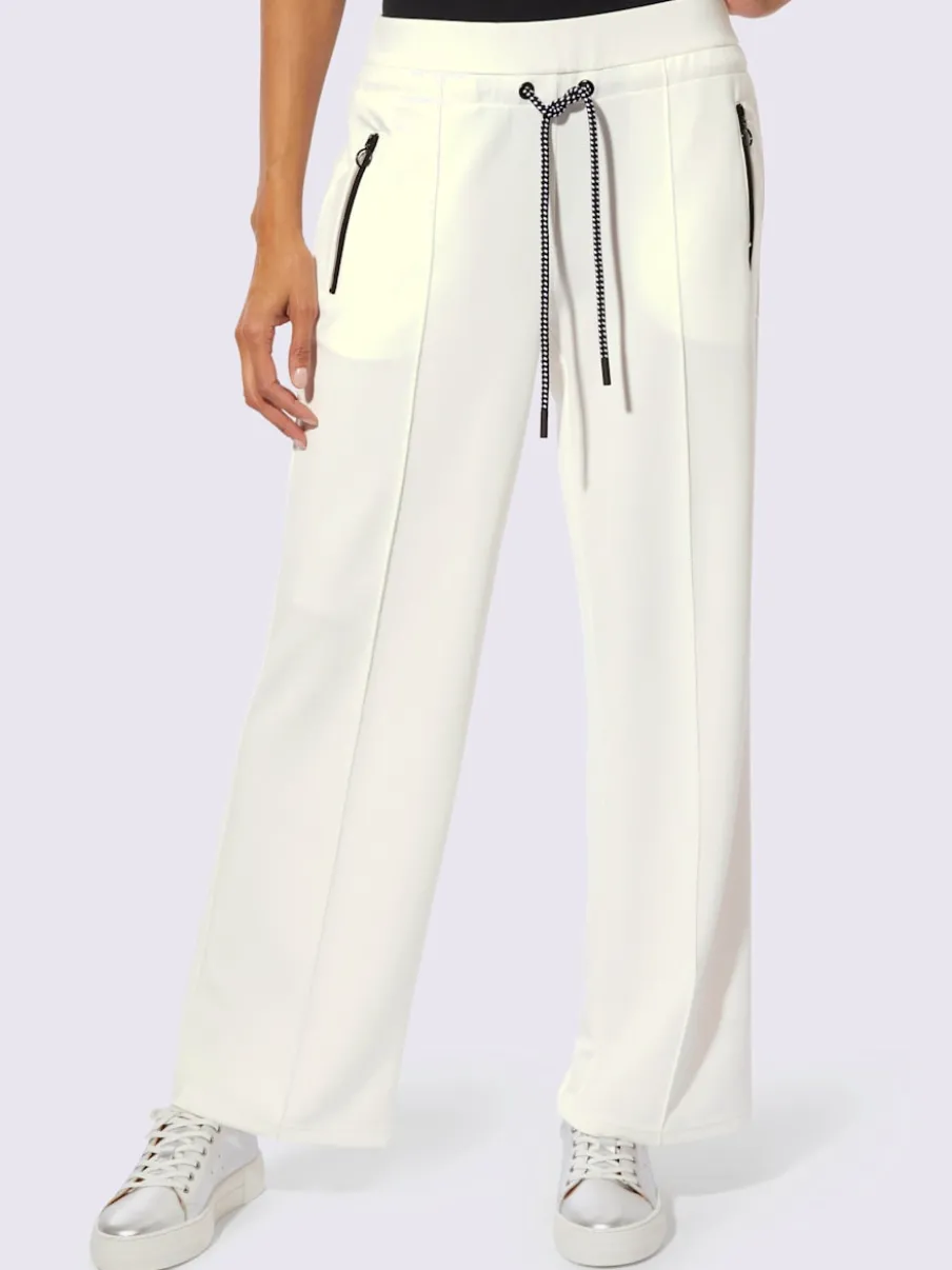 Pantalon en jersey à large ceinture et poches zippées