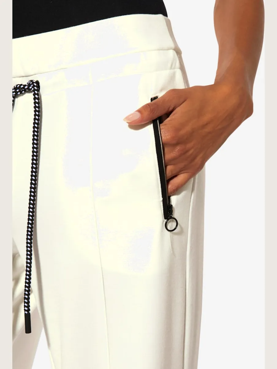 Pantalon en jersey à large ceinture et poches zippées