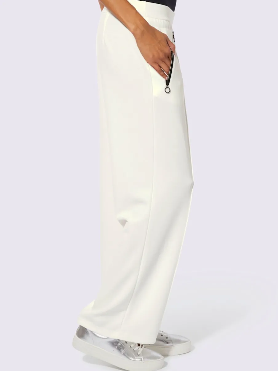 Pantalon en jersey à large ceinture et poches zippées