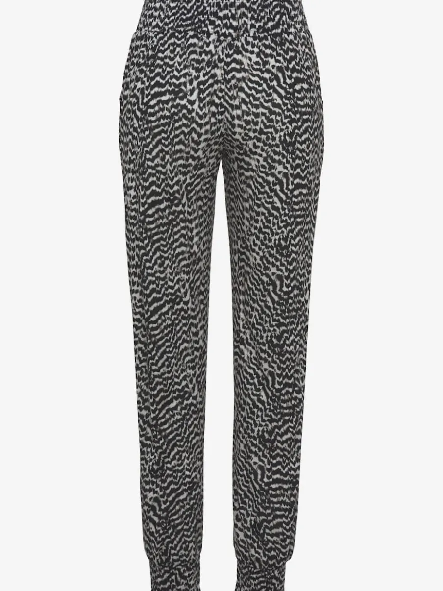 Pantalon en jersey léger avec ceinture élastique et imprimé géométrique