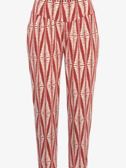 Pantalon 7/8 en jersey léger à motif géométrique avec poches latérales