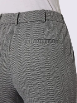 Pantalon en jersey à motif chevron avec jambes larges