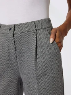 Pantalon en jersey à motif chevron avec jambes larges