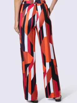 Pantalon en jersey à motif géométrique avec ceinture élastique et poches