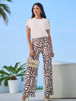 Pantalon en jersey à motif graphique en confort léger