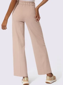 Pantalon en jersey taille haute avec ceinture élastique et poches