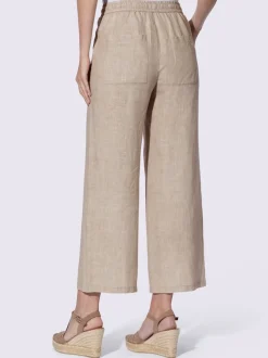 Pantalon en lin léger à jambes amples avec ceinture élastique