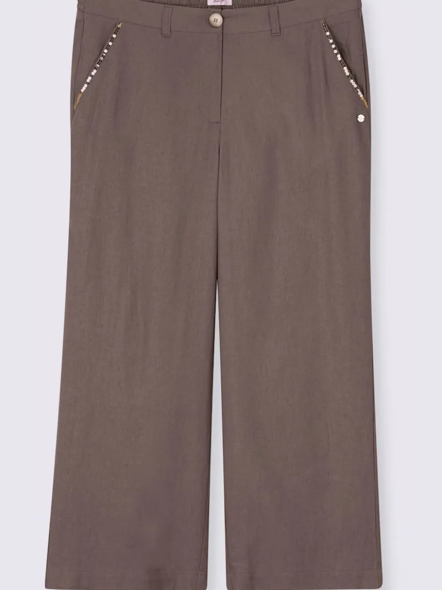 Pantalon en lin mélange lin et viscose