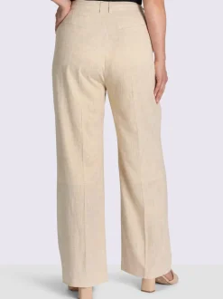 Pantalon en lin plis repassés, effet affinant