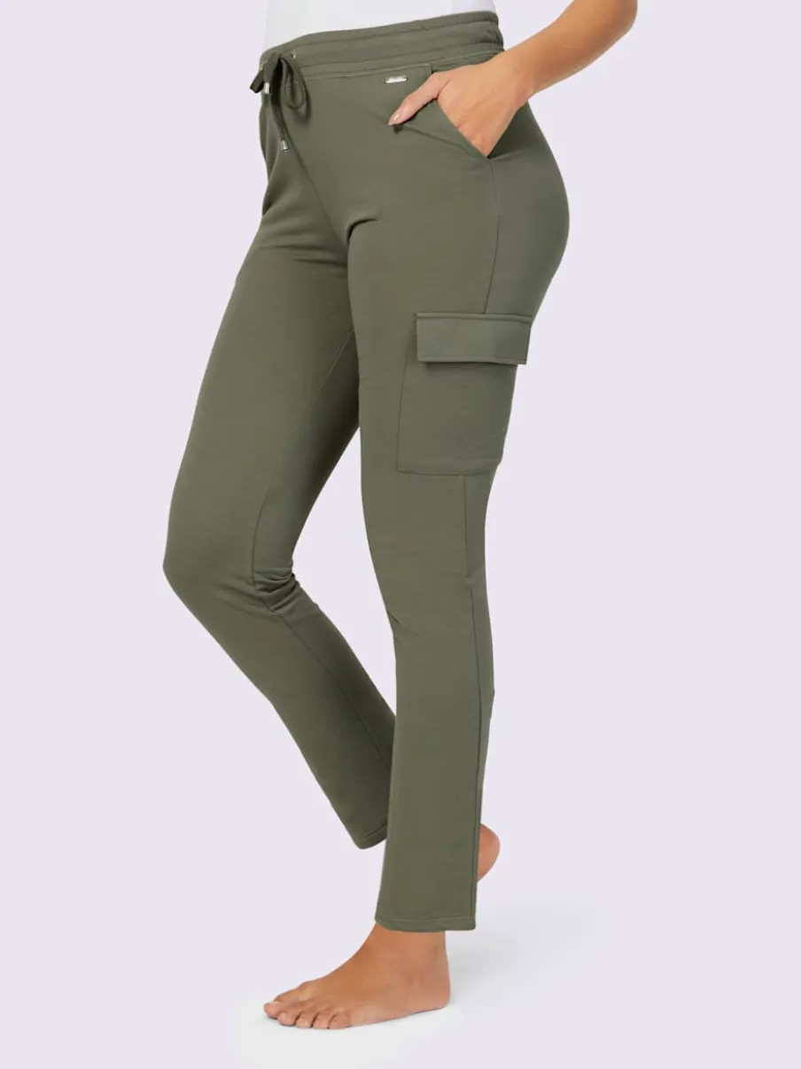 Pantalon en matière sweat avec poches confortables et coulisse
