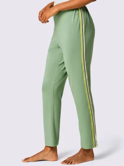Pantalon en modal avec rayures latérales et ceinture élastique