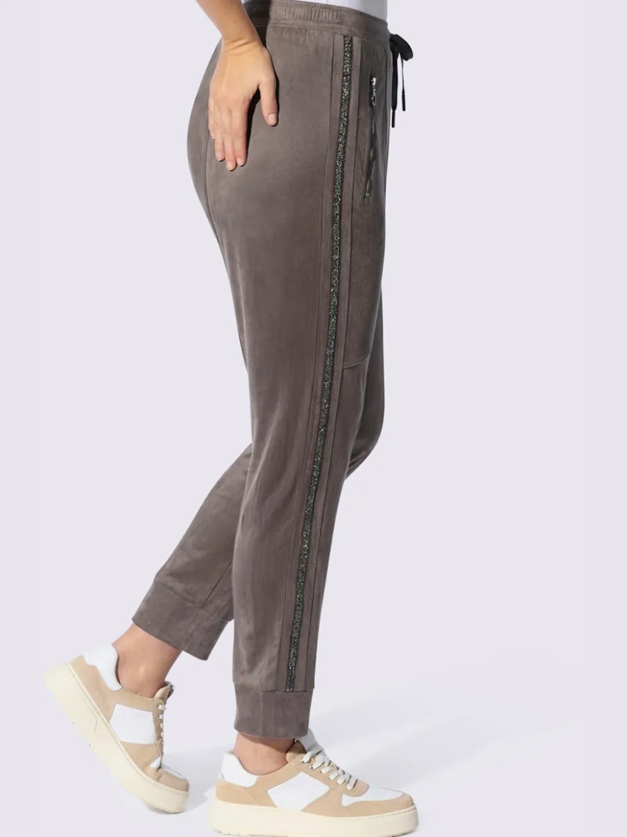Pantalon en synthétique imitation cuir velours douce