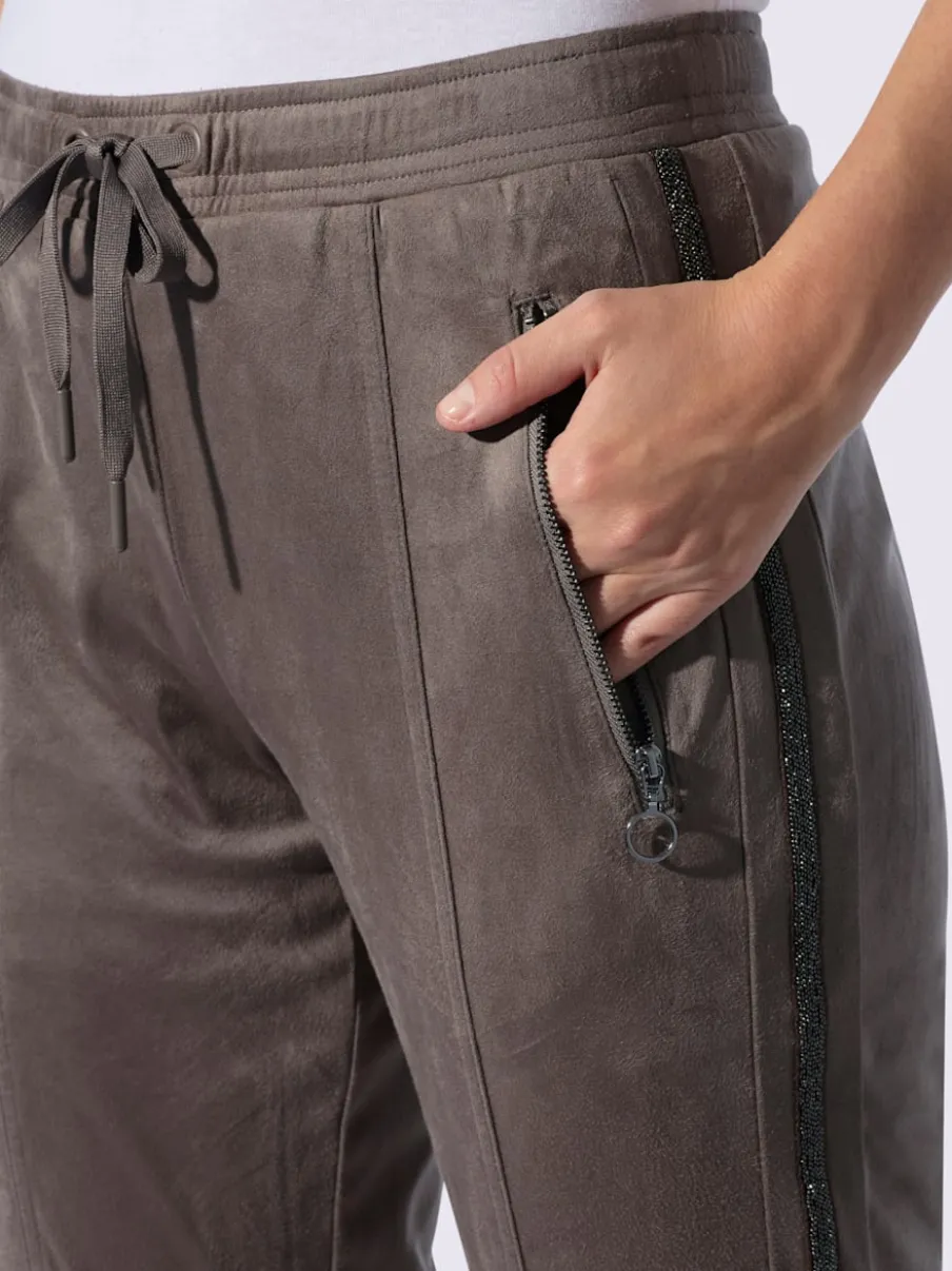 Pantalon en synthétique imitation cuir velours douce