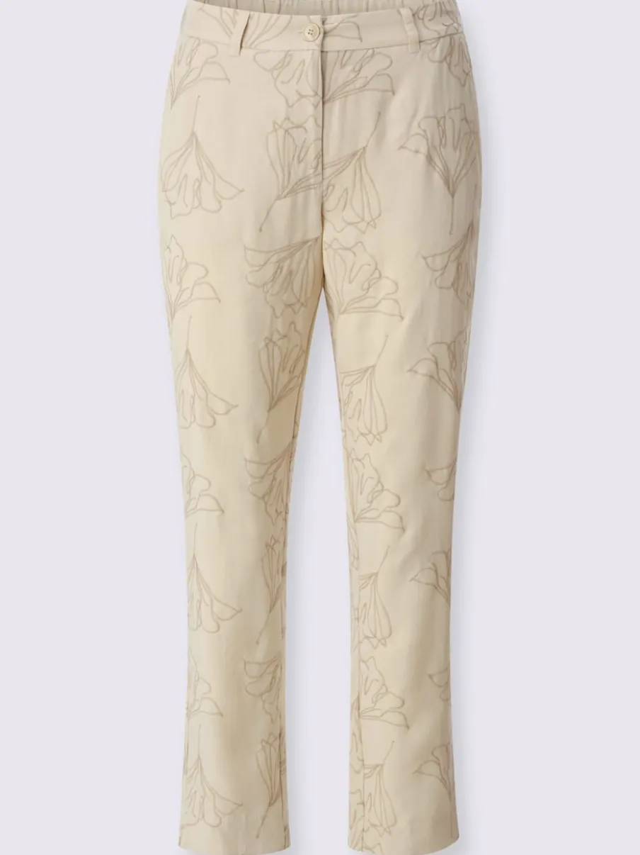 Pantalon 7/8 en tencel léger avec broderie délicate
