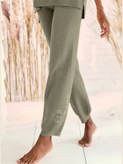 Pantalon en tricot doux avec ceinture élastique et jambes étroites