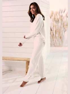Pantalon en tricot doux avec ceinture élastique et jambes étroites