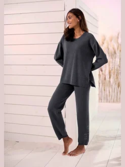 Pantalon en tricot doux avec ceinture élastique et jambes étroites