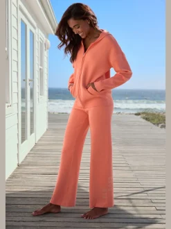 Pantalon en tricot doux avec ceinture élastique large