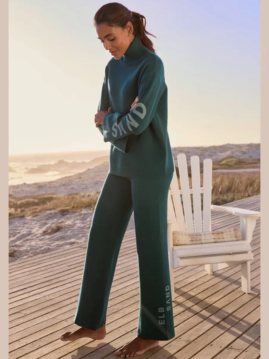 Pantalon en tricot doux avec ceinture élastique large