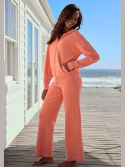 Pantalon en tricot doux avec ceinture élastique large