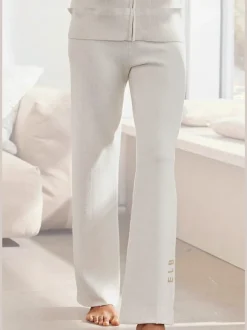 Pantalon en tricot doux avec ceinture élastique et jambes larges