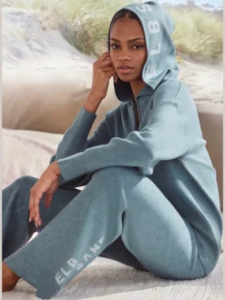 Pantalon en tricot doux avec ceinture élastique et jambes larges