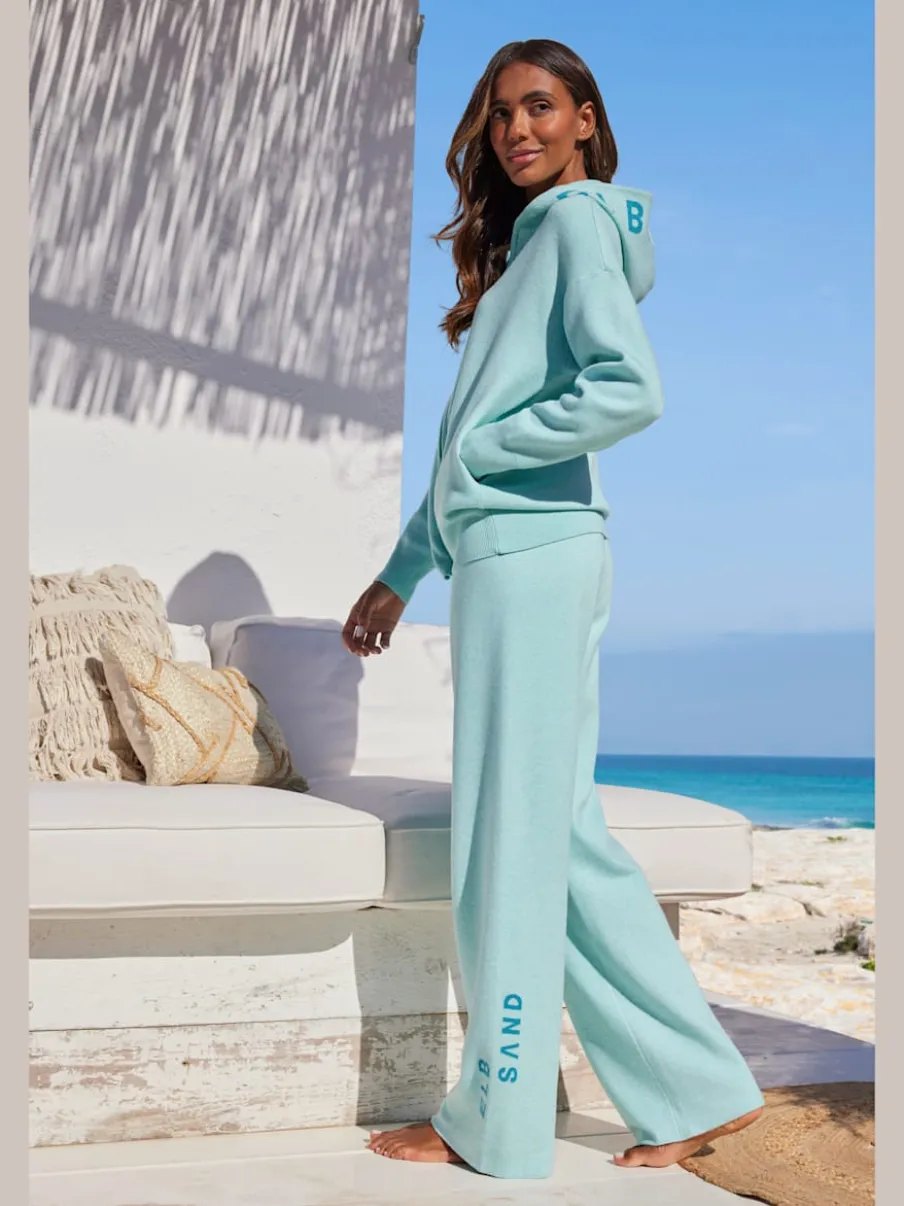 Pantalon en tricot doux avec ceinture élastique et jambes larges