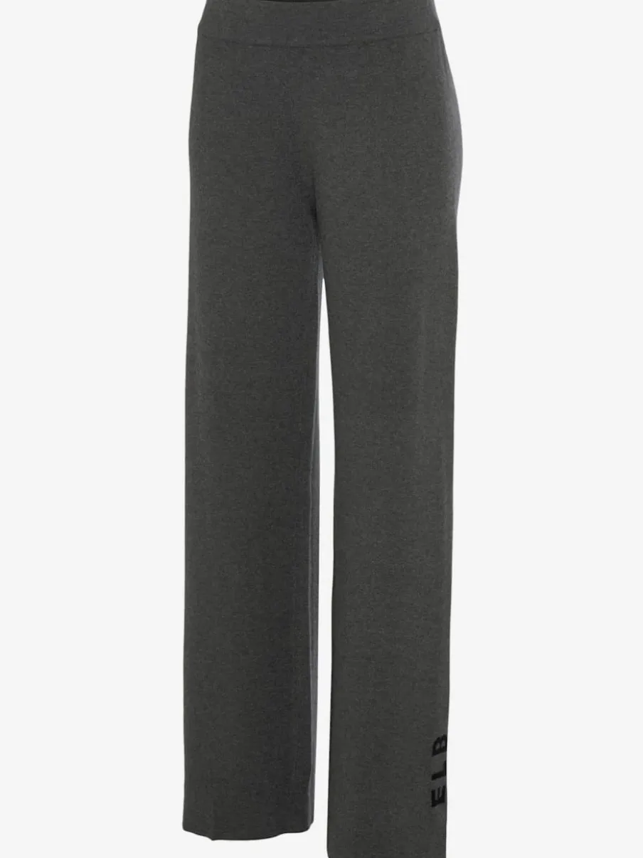 Pantalon en tricot doux avec ceinture élastique et jambes larges