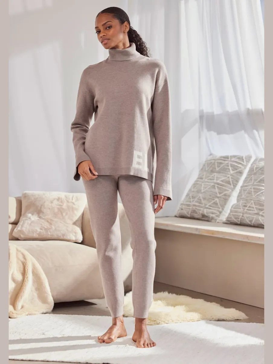Pantalon en tricot doux à ceinture élastique et jambes étroites